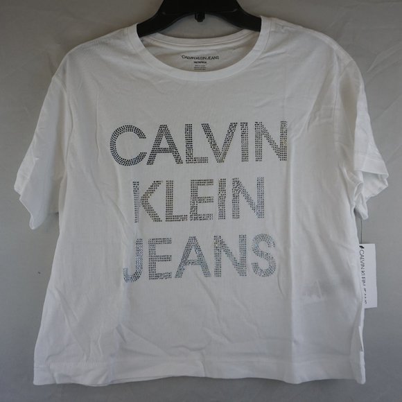 Calvin Klein Jeans Tops - Calvin Klein XS T-Shirt Rhinestone Logo NWTags